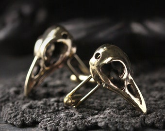 Raven Skull Cufflinks - Original made and designed by Defy / Unique jewelry / Dark style accessories /Special design