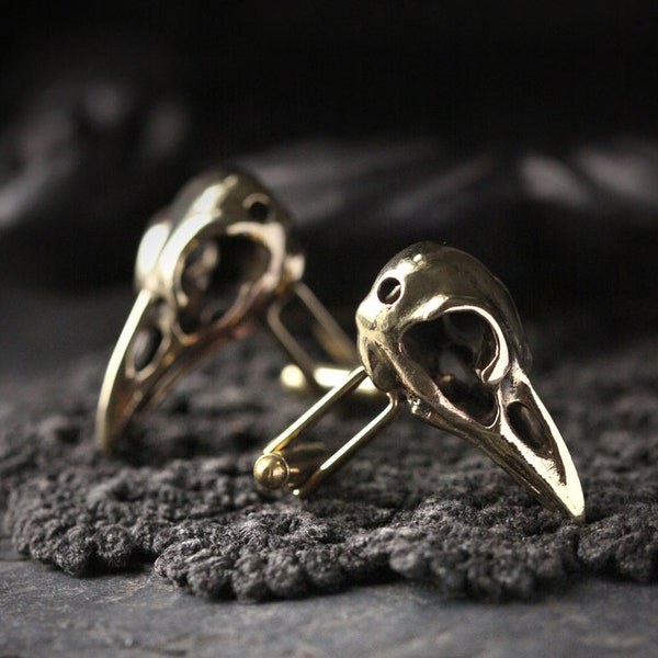 Raven Skull Cufflinks - Original made and designed by Defy / Unique jewelry / Dark style accessories /Special design