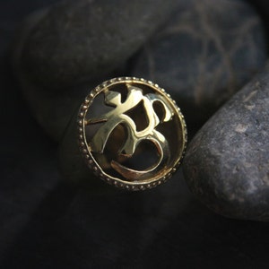 Ohm Ring Version One by Defy/Sign Ring/Statement Ring/Golden Sign Ring/Brass Jewelry