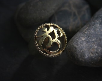 Ohm Ring Version One by Defy/Sign Ring/Statement Ring/Golden Sign Ring/Brass Jewelry