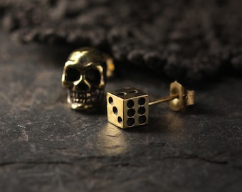 The Dice and Skull Stud Earrings By Defy