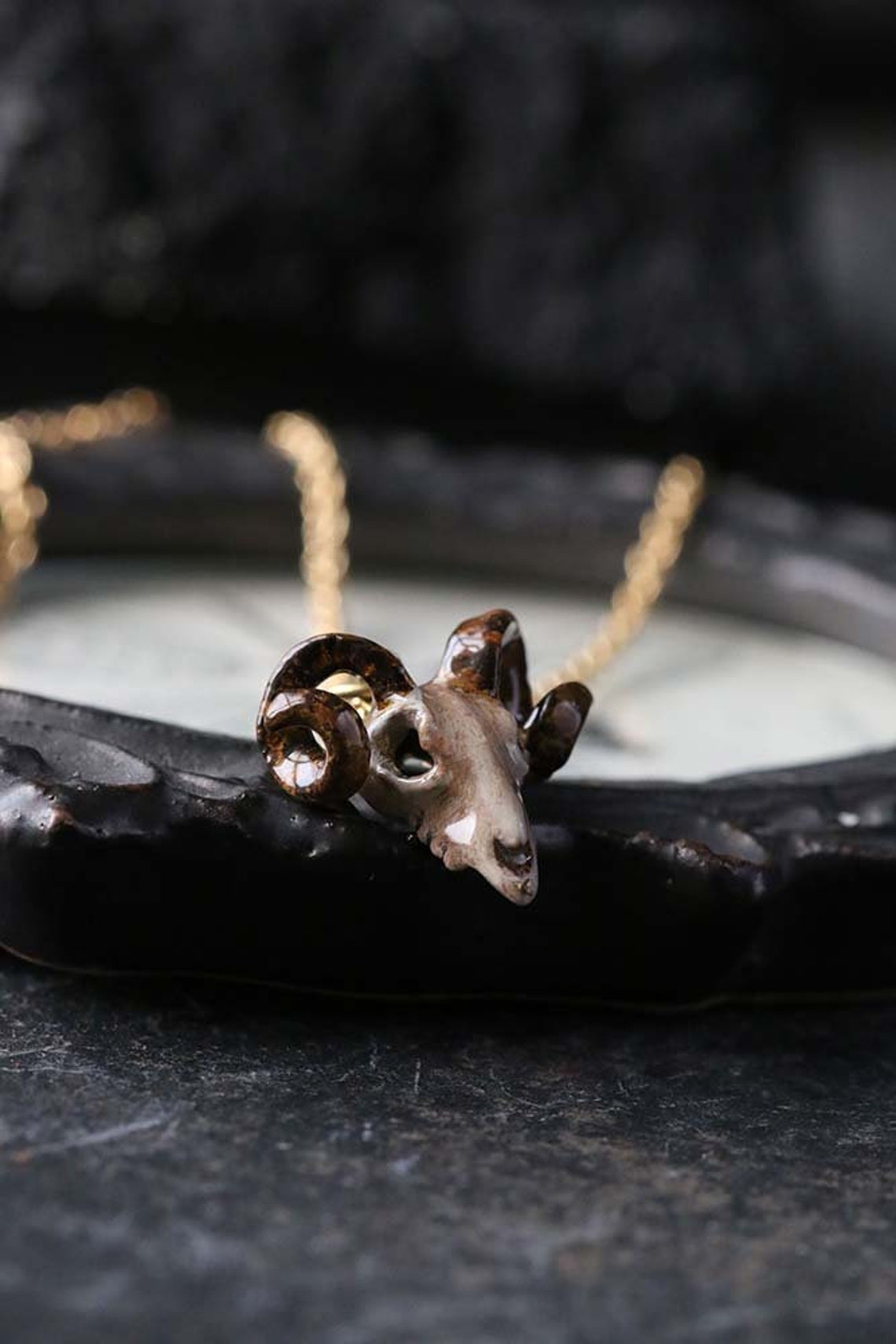 Goat skull necklace Clearance