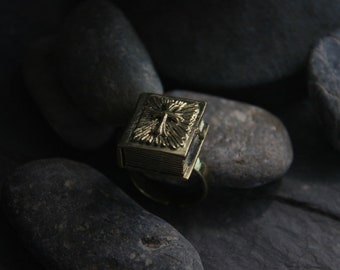 The Cross and Bible ring./ Adjustable size / Brass,Gold and Silver color / Unisex jewelry / Only at DEFY JEWELRY / Handmade accessories /