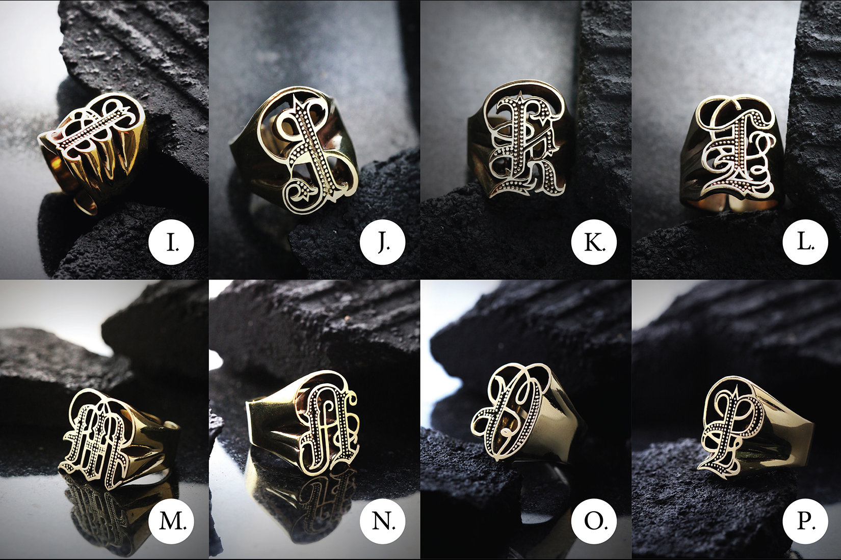 Alphabet Rings Collection. Original Made and Design by DEFY JEWELRY. - Etsy