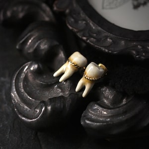 Teeth Stud Earring by Defy/Skulls Earrings/Hand-paint version