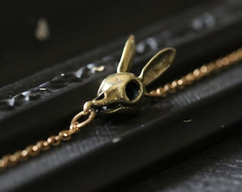 The Rabbit Skull Bracelet (Small Size) - Original design and made by Defy - Handmade jewelry /Gothic bangle / Dark style accessories /