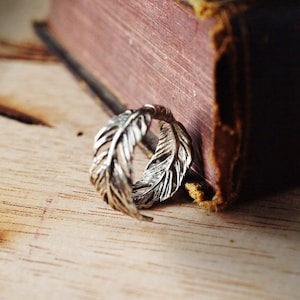 Feather Ring by Defy./Adjustable size/ Brass,Gold and Silver color/  Unisex jewelry / Only at DEFY JEWELRY / Handmade accessories.