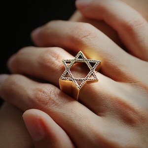 Hexagram Ring by Defy Six-pointed Geometric Star Rings Statement jewelry Accesories image 1