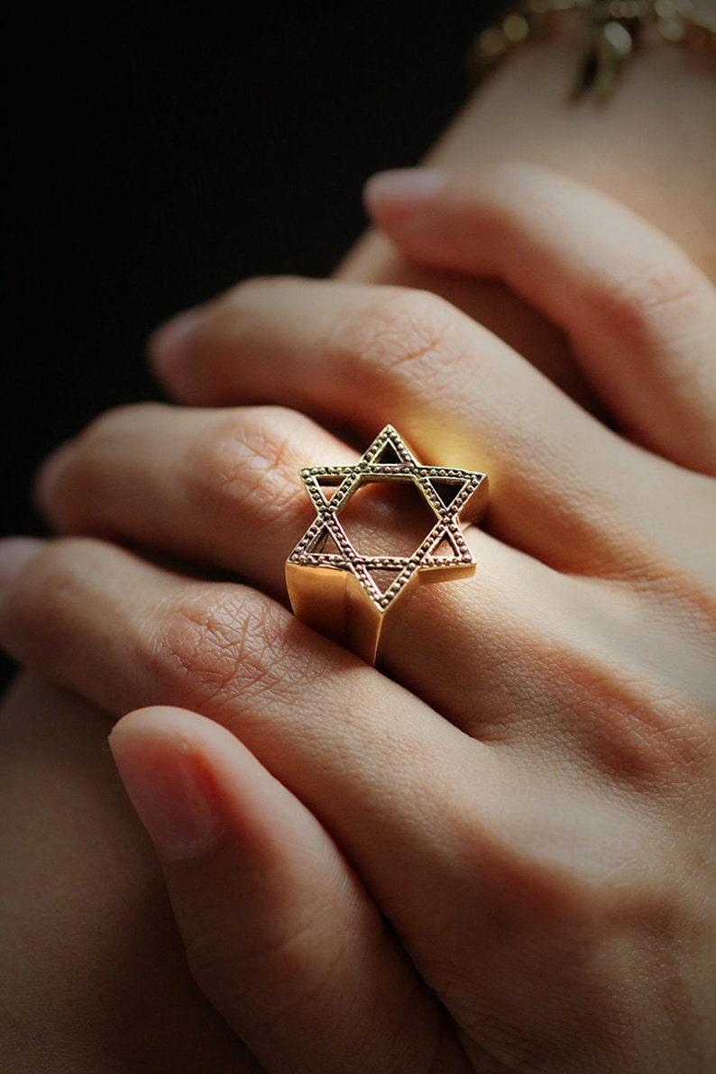 Hexagram Ring by Defy Six-pointed Geometric Star Rings Statement jewelry Accesories image 1
