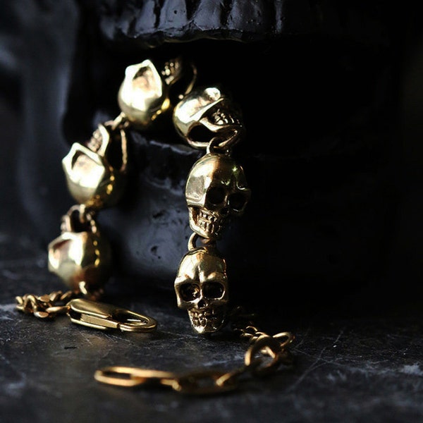 Human Skulls Charm Bracelet - Original design and made by Defy