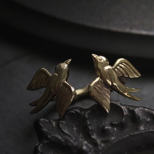 Two Swallows Ring Original design and made by Defy / Statement Ring Jewelry