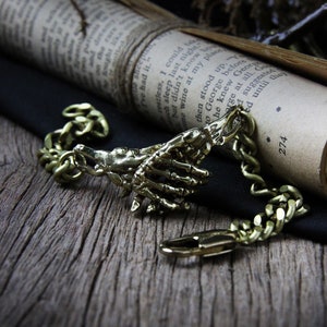 The Hand skeleton bracelet.(V.6)/Original made and designed by Defy. / Unique jewelry / Dark style accessories /Bone and Skull bracelet.
