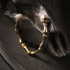 Skulls Bracelet by Defy/Hand-Paint Version/Skulls handcuff/Skulls Bangles/Skulls Jewelry