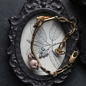 Skull on branch Bracelet - Hand painted style / Silver and Gold color /Ony at DEFY JEWELRY/ Gifts for her / Special design.
