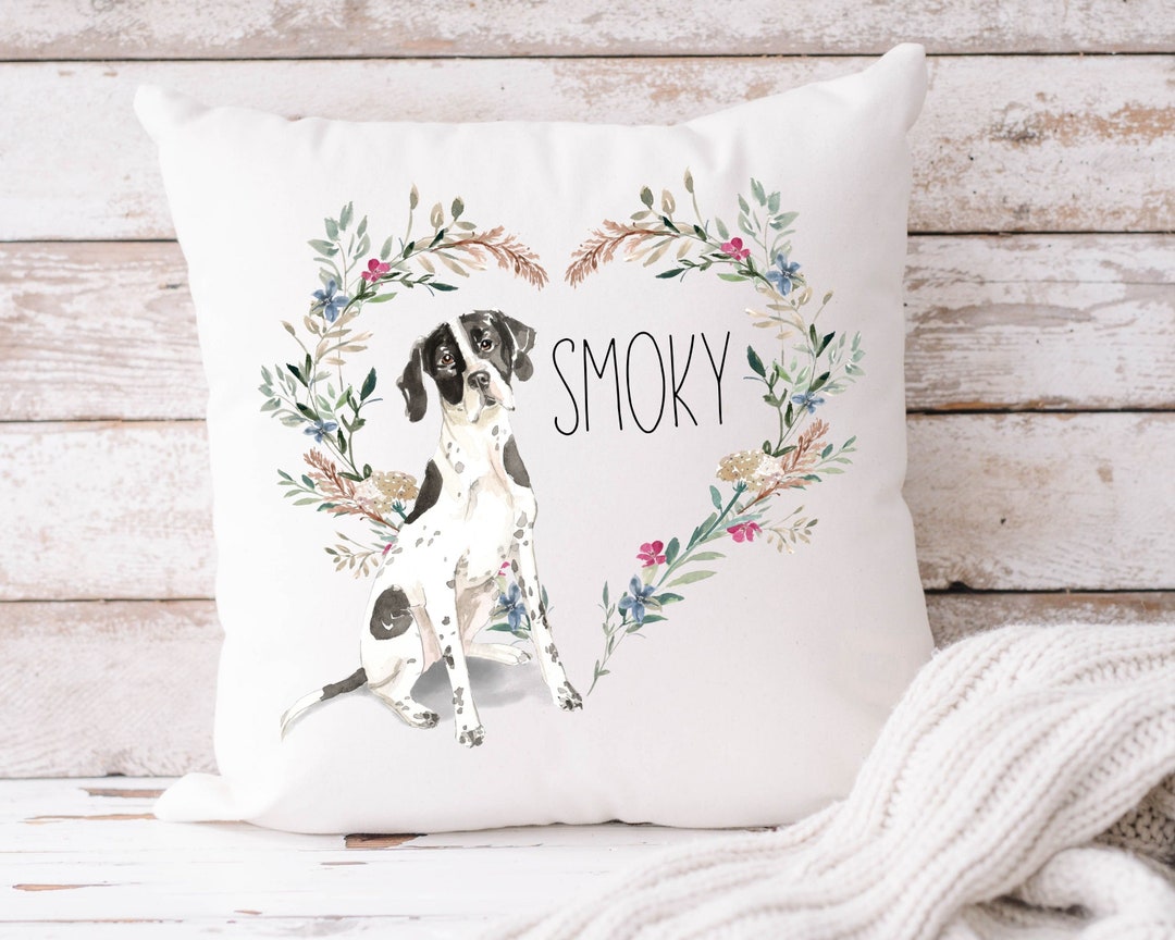 Personalized Pointer Pillow Cover, Custom Pet Pillow for Dog Mom