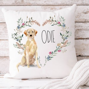 Personalized Yellow Labrador Pillow cover, Custom pet pillow for dog mom, Custom Dog pillow gift for her