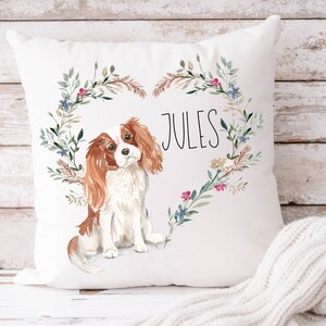 Personalized Cavalier King Charles Pillow cover, Custom pet pillow for dog mom, Custom Dog pillow gift for her