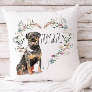 Personalized Rottweiler Pillow cover, Custom pet pillow for dog mom, Custom Dog pillow gift for her, Pet Memorial Gift