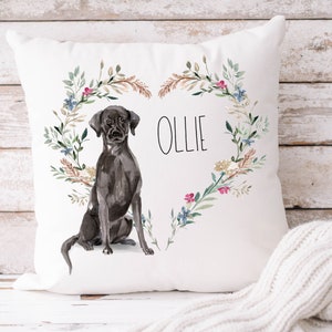 Personalized Black Labrador Pillow cover, Custom pet pillow for dog mom, Custom Dog pillow gift for her, Black Lab Mom