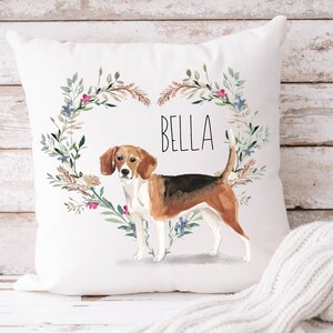 Personalized Beagle Pillow cover, Custom pet pillow for dog mom, Custom Dog pillow gift for her, Pet Memorial Gift