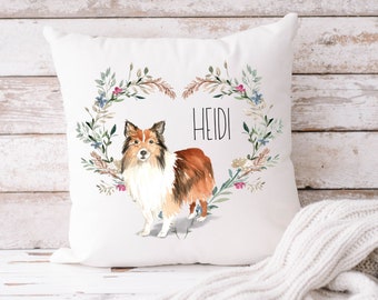 Personalized Shetland Sheepdog Pillow cover, Custom pet pillow for dog mom, Custom Dog pillow gift for her, Pet Memorial Gift