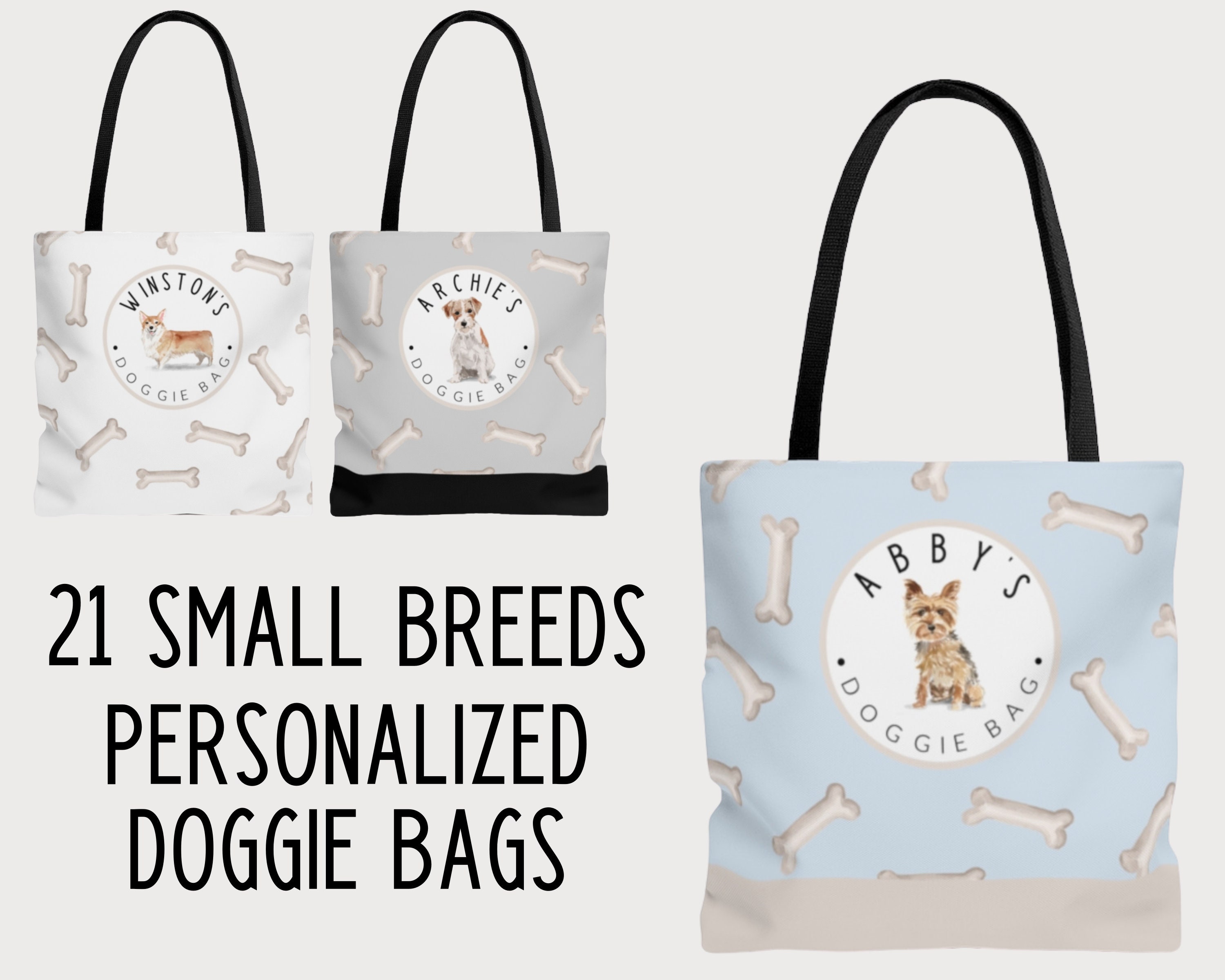 Personalized Dog Tote BagSmall Breed doggie bag dog lover Etsy