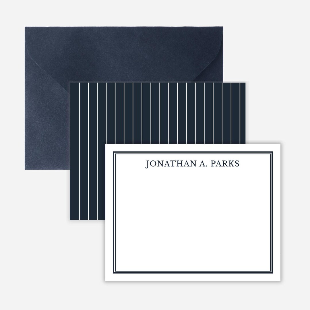 Classic Personalized Stationery for Men | Personalized Note Cards With ...