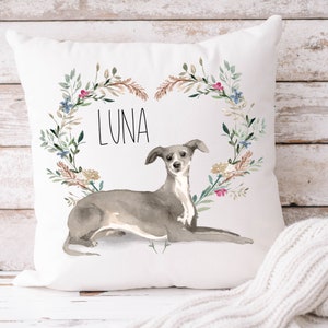 Personalized Greyhound Pillow cover, Custom pet pillow for dog mom, Custom Dog pillow gift for her, Pet Memorial Gift