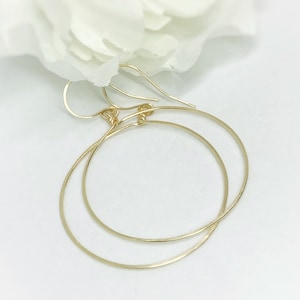 Handmade Gold Hammered Wire Hoop Earrings