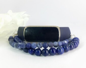 Lapis Lazuli Fitbit Luxe Bracelet  Blue Aventurine and Lapis Lazuli Beaded Bracelet