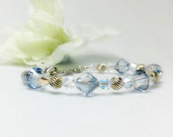 Sterlingzilver en Swarovski-kristal armband bruidssieraden