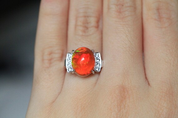 Orange fire hotsell opal ring