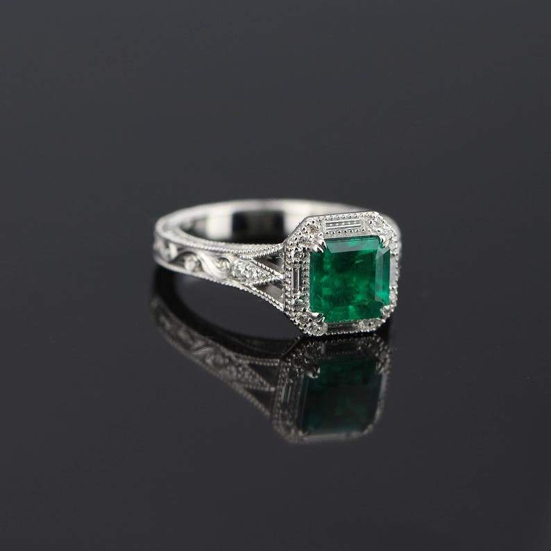 1.08ct AGL Certified Classic Vivid Bluish Green Emerald Etsy