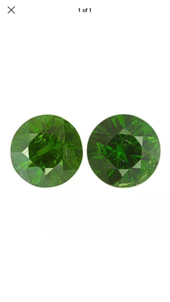 Saturated Pair Demantoid 0.47ct & 0.45ct Strong Deep Colour