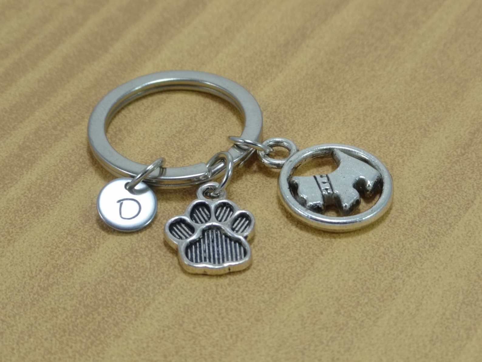 Dog Keychain Paw Print Keychain Dog Paw Keychain Doggie Etsy