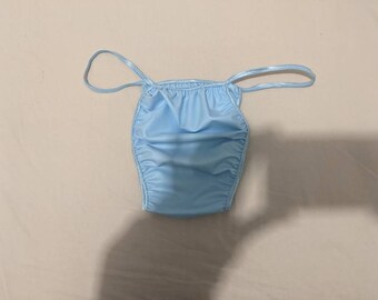 baby blue latex pants