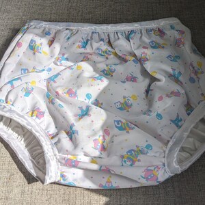 Reversible/ Training  waterproof baby  clowns  cotton design/white plastic  forward facing legs pants/nappy covers (31-49)