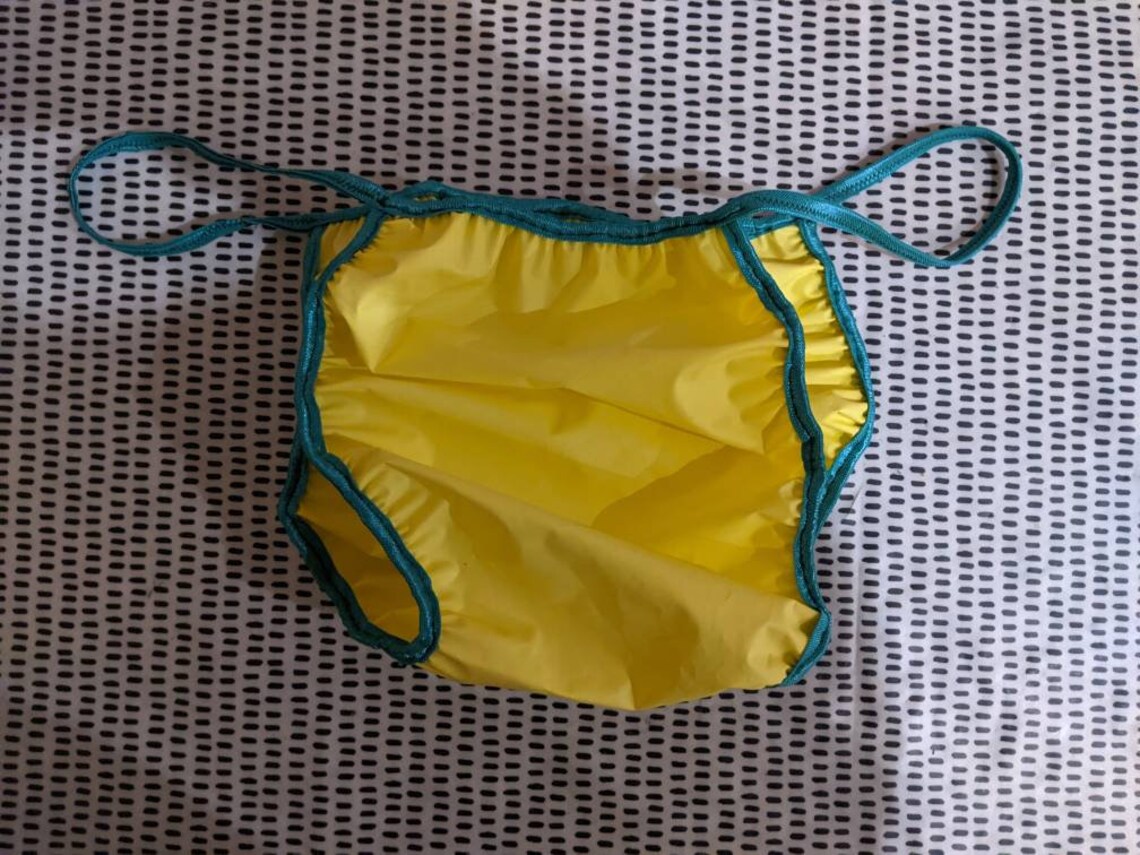 Adult baby waterproof noisy yellow plastic panties jade Etsy