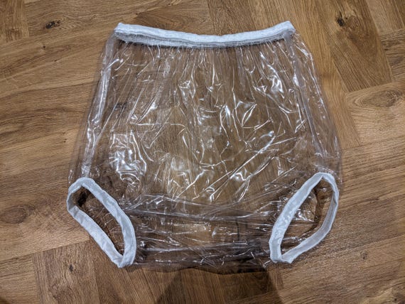 Adult baby Waterproof clear glass plastic ffl  pants(26-40) wide crotch