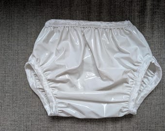Waterproof shiny white plastic pants(20-36)