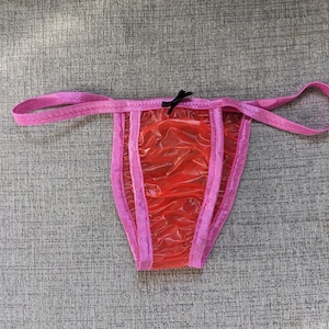 Waterproof soft red  plastic bikini panties  (30-44)
