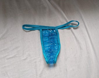 Waterproof blue glass plastic thong (28-44)