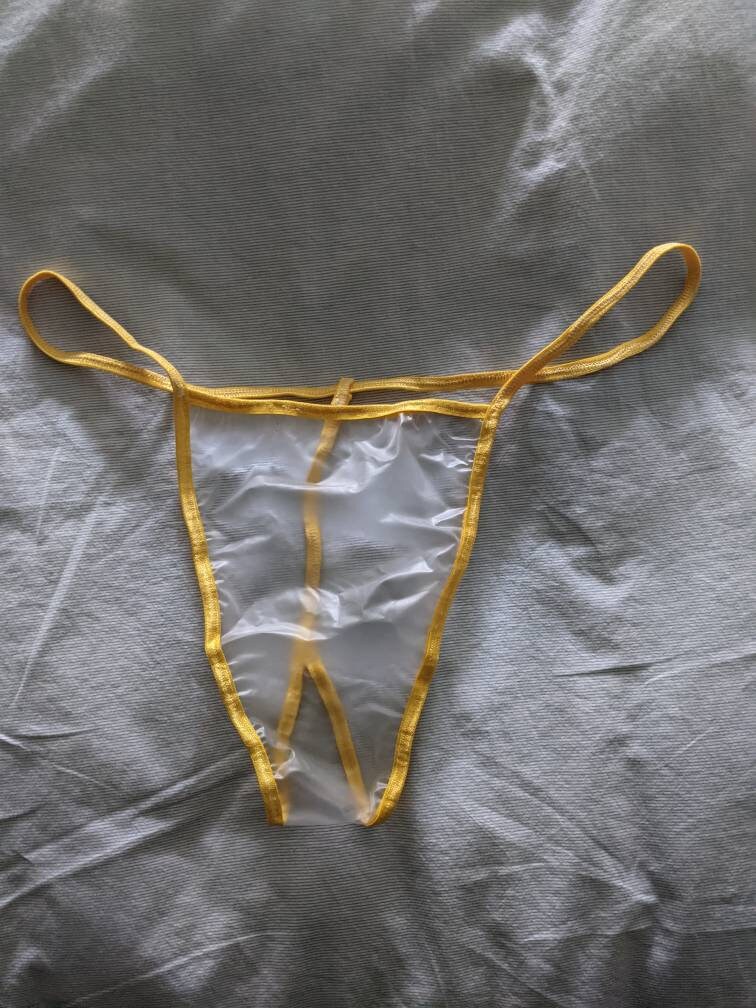 Unisex waterproof clear plastic g strings yellow 3246 Etsy