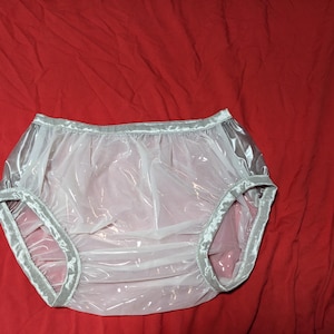 Waterproof soft white glass/silver plastic pants (27-49)