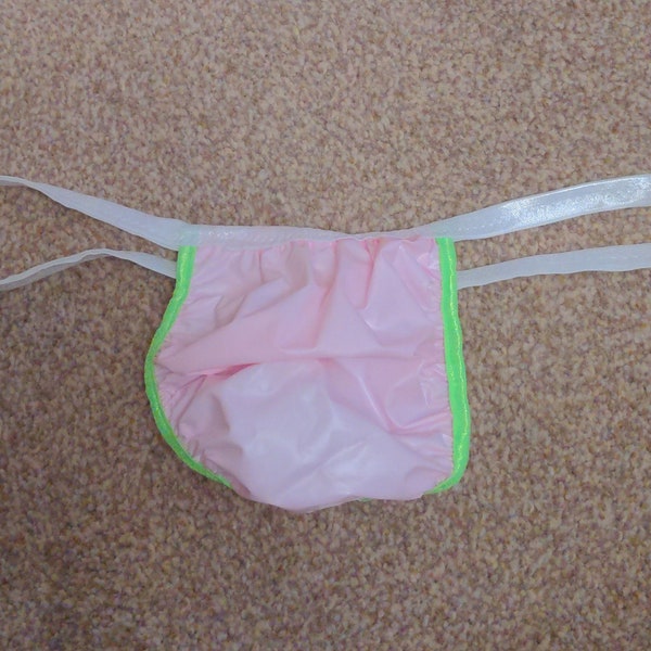 Waterproof baby pink plastic jock strap   (28-44) medium