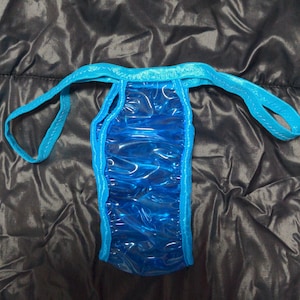 Blue glass plastic Tanga turquoise (27-38)