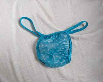Wasserdichter blauer Pokdot-TPU-Jockstrap (25-38)M