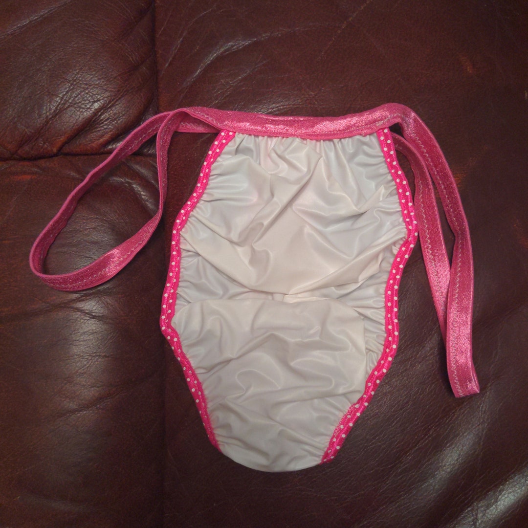 String imperméable en plastique blanc pokdot pink 35-49 - Etsy France