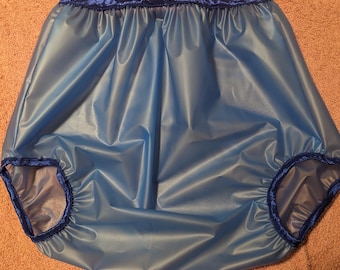 Wasserdichte weiche blaue TPU Hose (29- 50)mit breitem Schritt