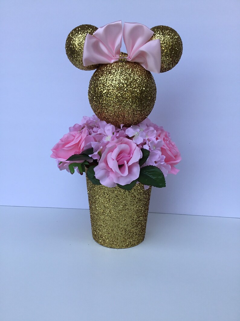 Pink and Gold Centerpieces Minnie Centerpiece Etsy
